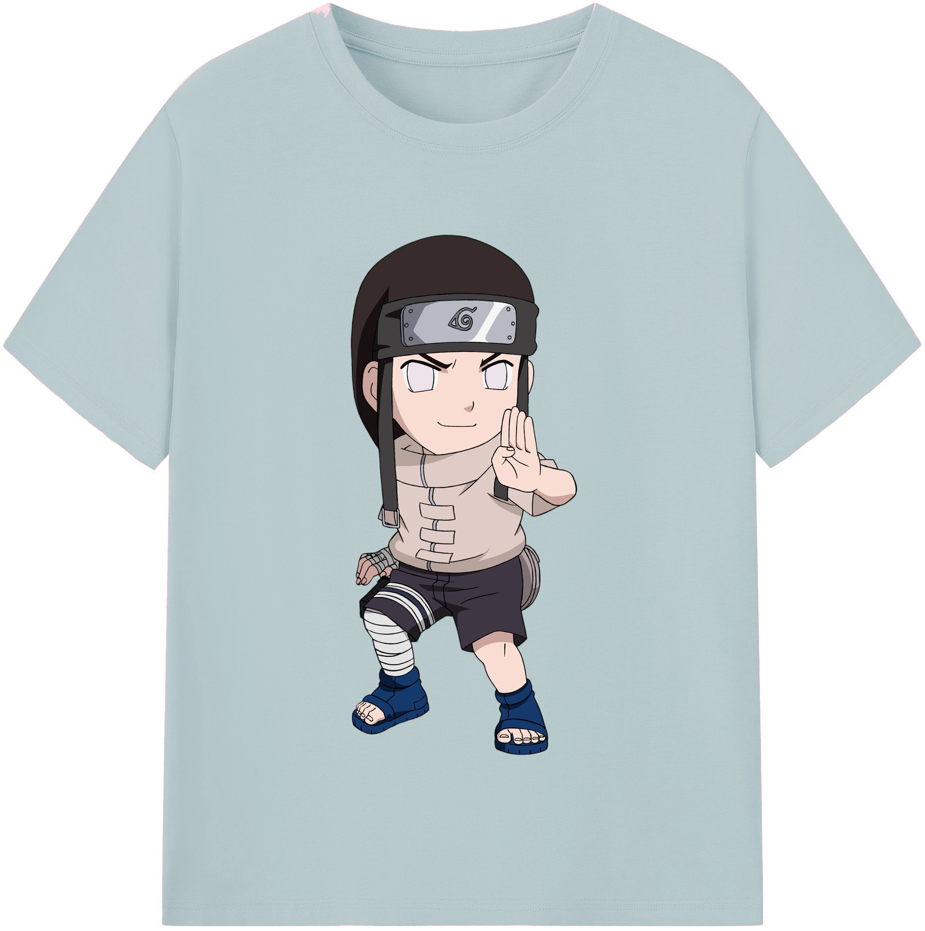 （画像用） NARUTO -ナルト- 日向ネジ Hyūga Neji 綿100％半袖Tシャツ（フロントプリント）